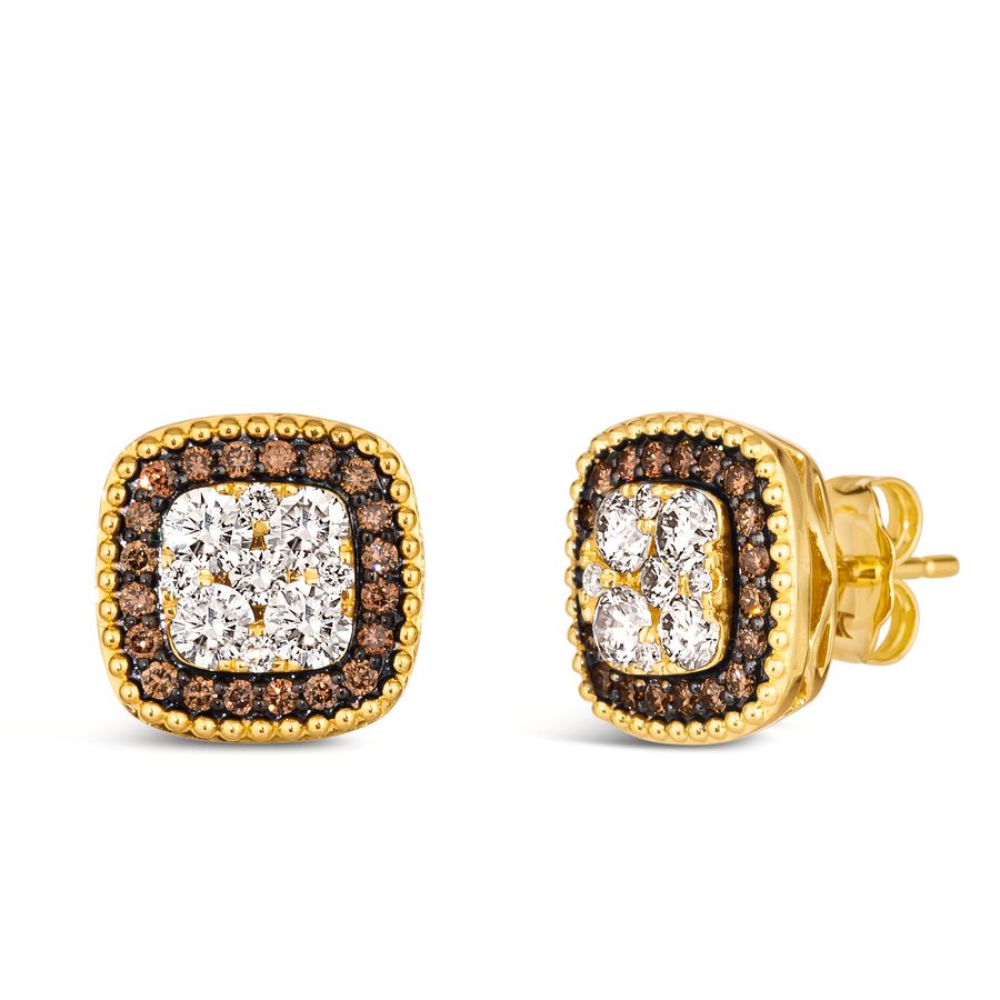 14K YELLOW GOLD DIAMOND  EARRINGS
