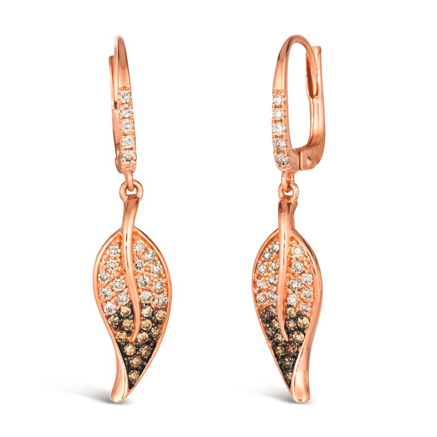 18K STRAWBERRY GOLD DIAMOND  EARRINGS