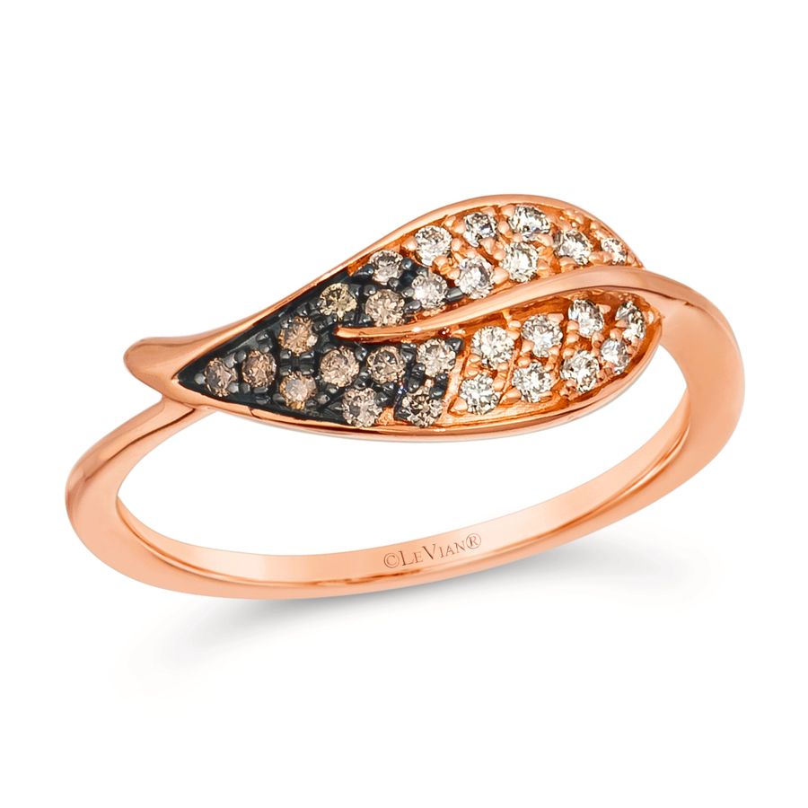 18K STRAWBERRY GOLD DIAMOND  RING