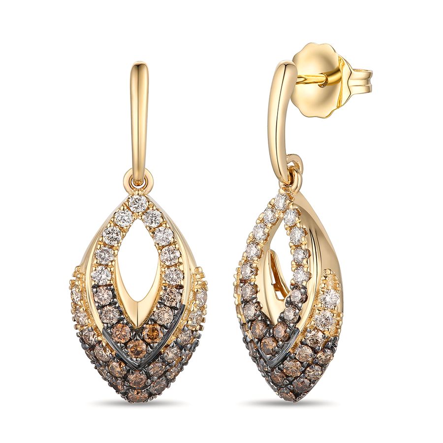 14K YELLOW GOLD DIAMOND  EARRINGS