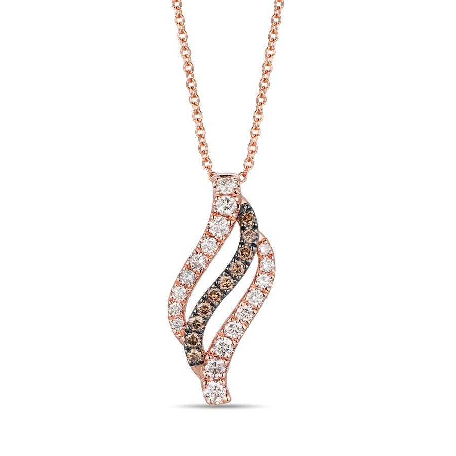 14K STRAWBERRY GOLD DIAMOND  PENDANT