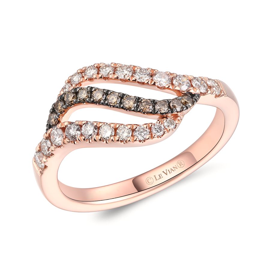 14K STRAWBERRY GOLD DIAMOND  RING