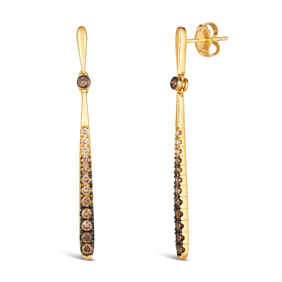 14K YELLOW GOLD DIAMOND  EARRINGS
