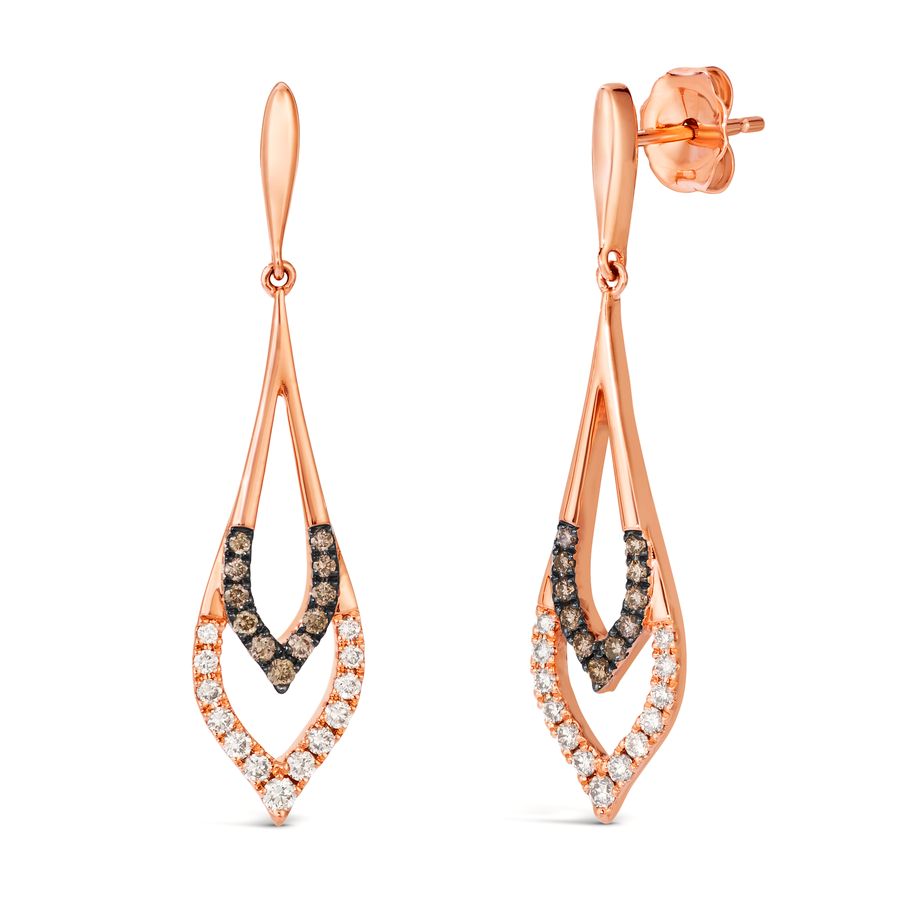 14K STRAWBERRY GOLD DIAMOND  EARRINGS