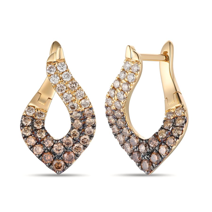 14K YELLOW GOLD DIAMOND  EARRINGS