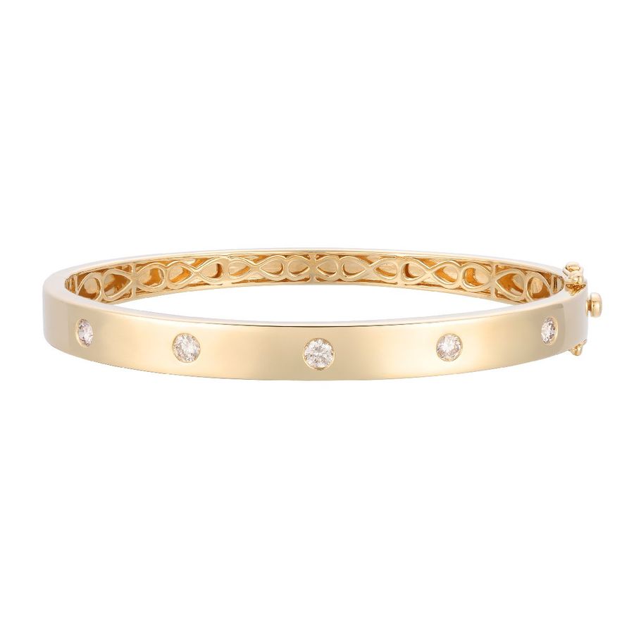 14K YELLOW GOLD DIAMOND  BANGLE