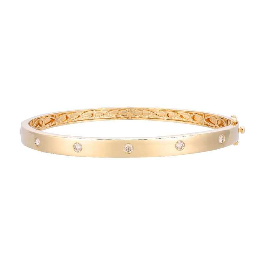 14K YELLOW GOLD DIAMOND  BANGLE