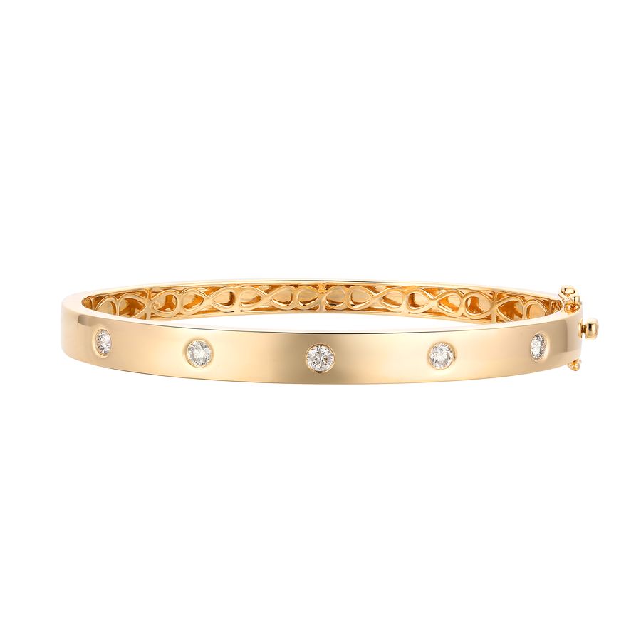 14K YELLOW GOLD DIAMOND  BANGLE