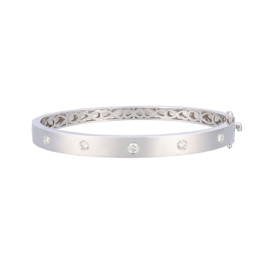 14K WHITE GOLD DIAMOND  BANGLE