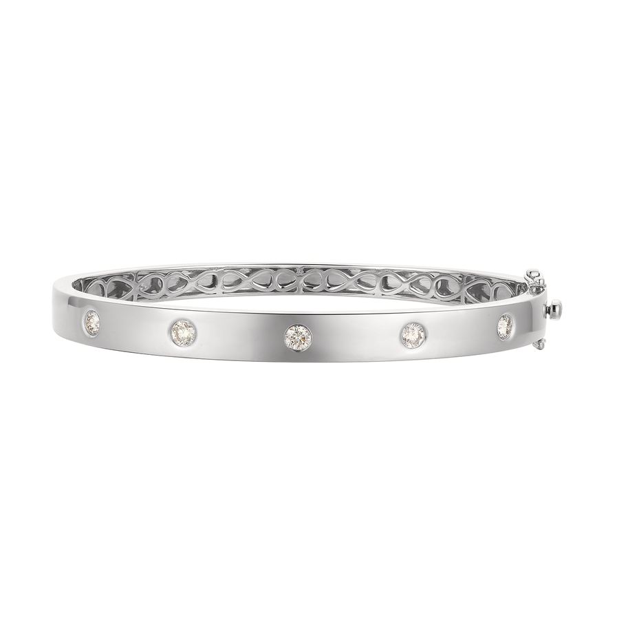 14K WHITE GOLD DIAMOND  BANGLE
