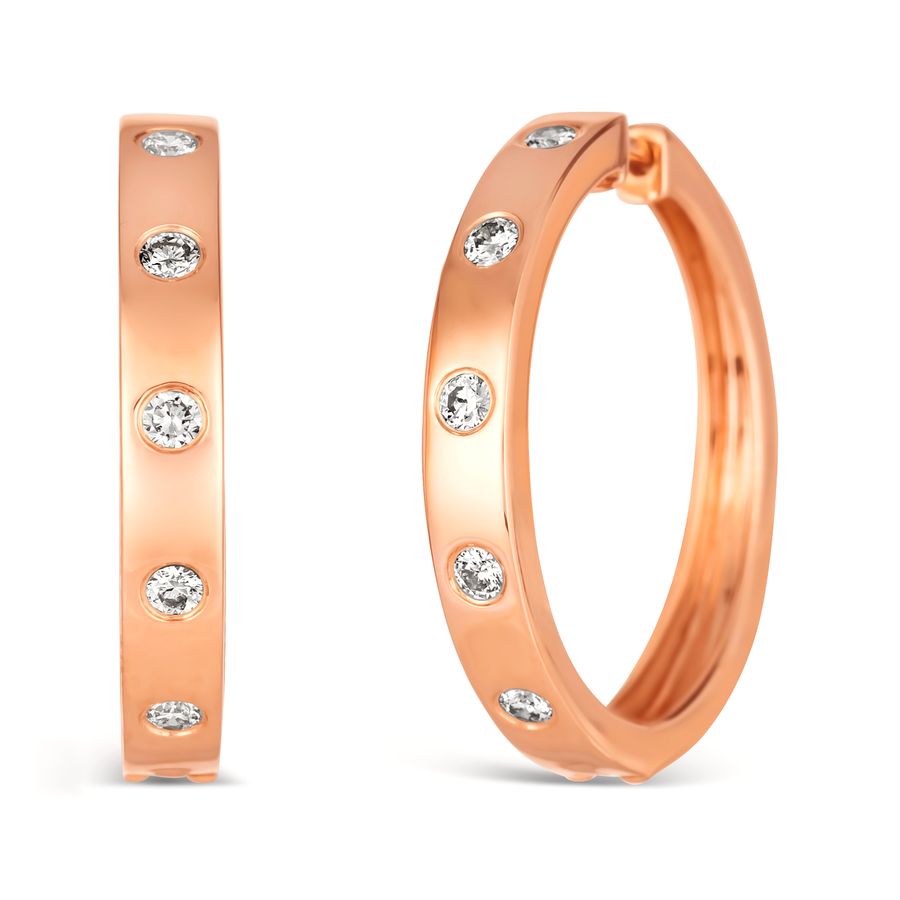 14K STRAWBERRY GOLD DIAMOND  EARRINGS