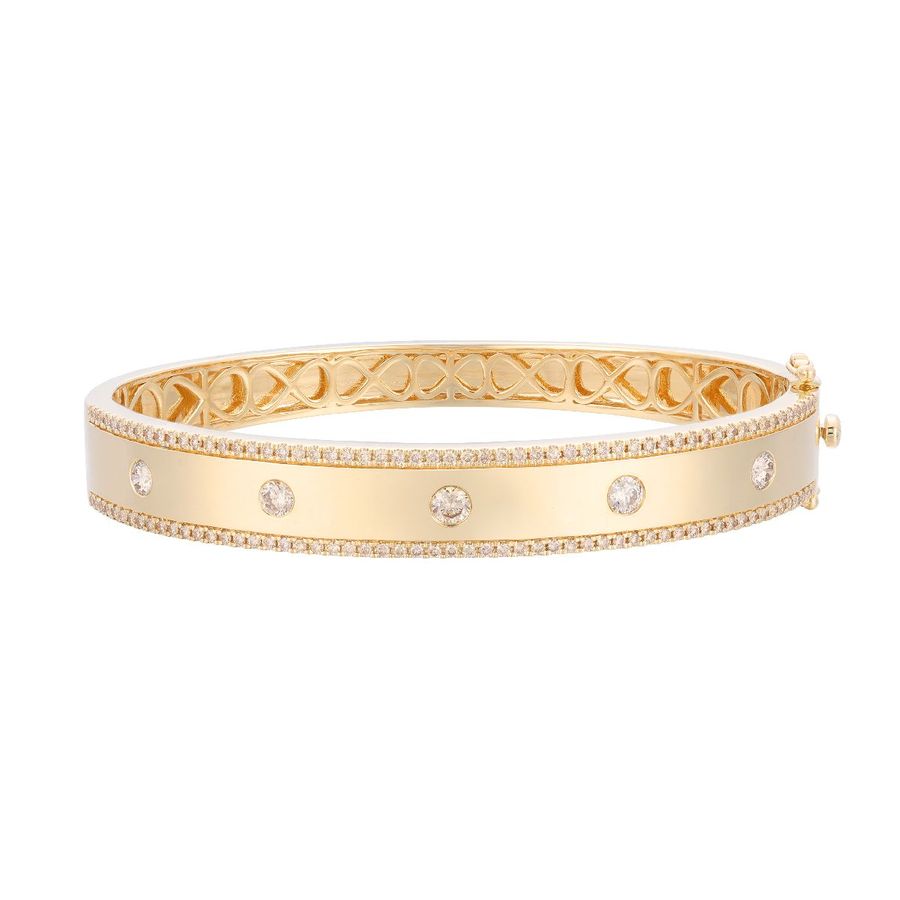 14K YELLOW GOLD DIAMOND  BANGLE