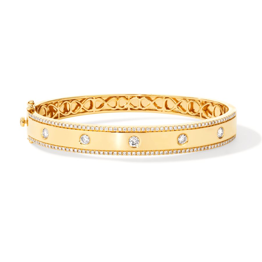 14K YELLOW GOLD DIAMOND  BANGLE