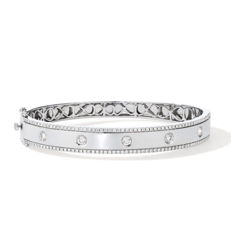 14K WHITE GOLD DIAMOND  BANGLE
