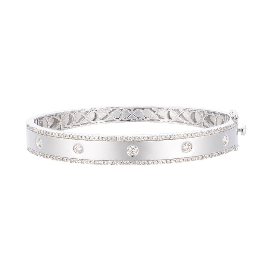 14K WHITE GOLD DIAMOND  BANGLE