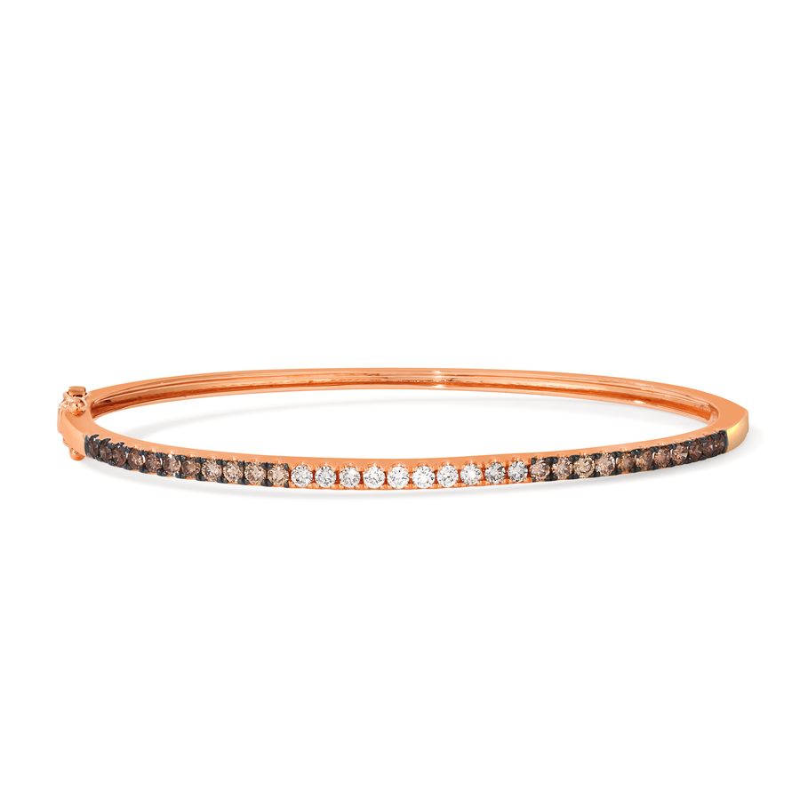 14K STRAWBERRY GOLD DIAMOND  BANGLE