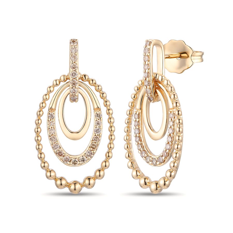 14K YELLOW GOLD DIAMOND  EARRINGS
