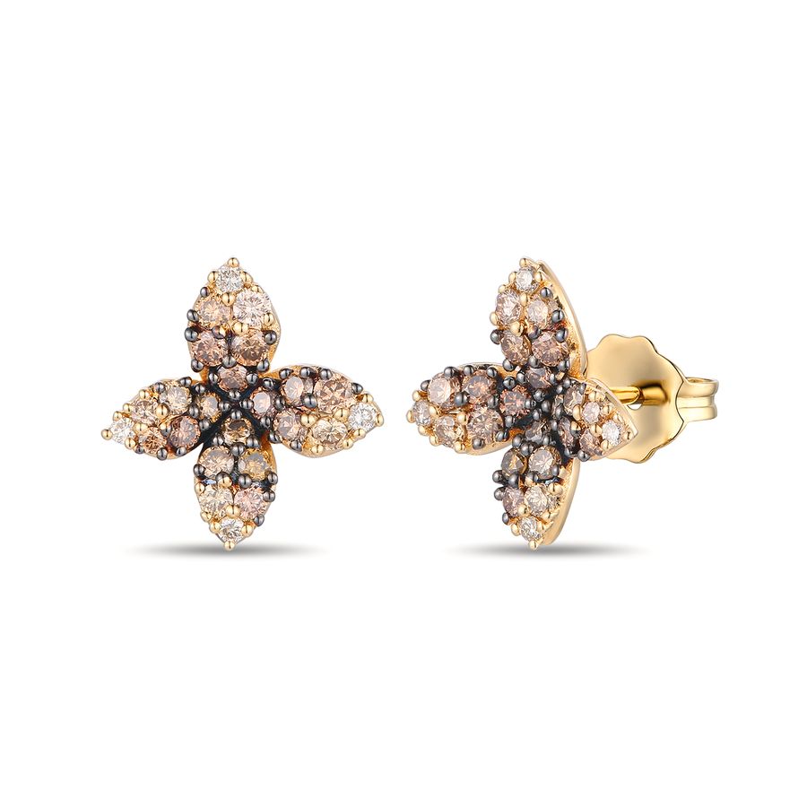 14K YELLOW GOLD DIAMOND  EARRINGS