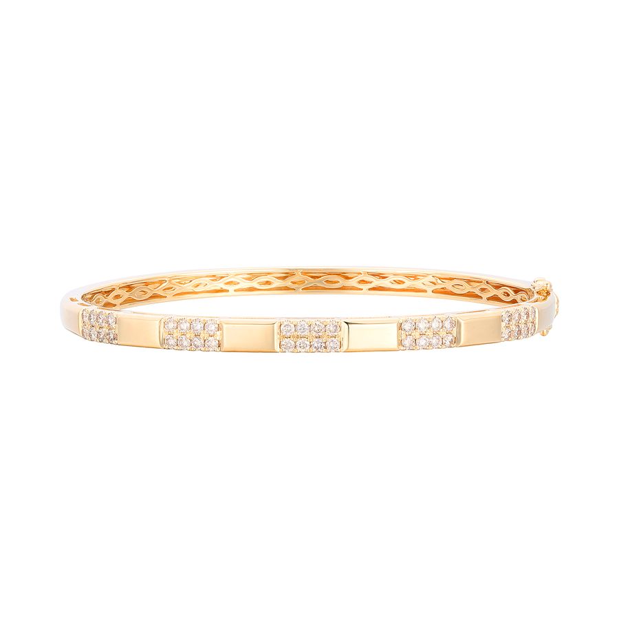 14K YELLOW GOLD DIAMOND  BANGLE