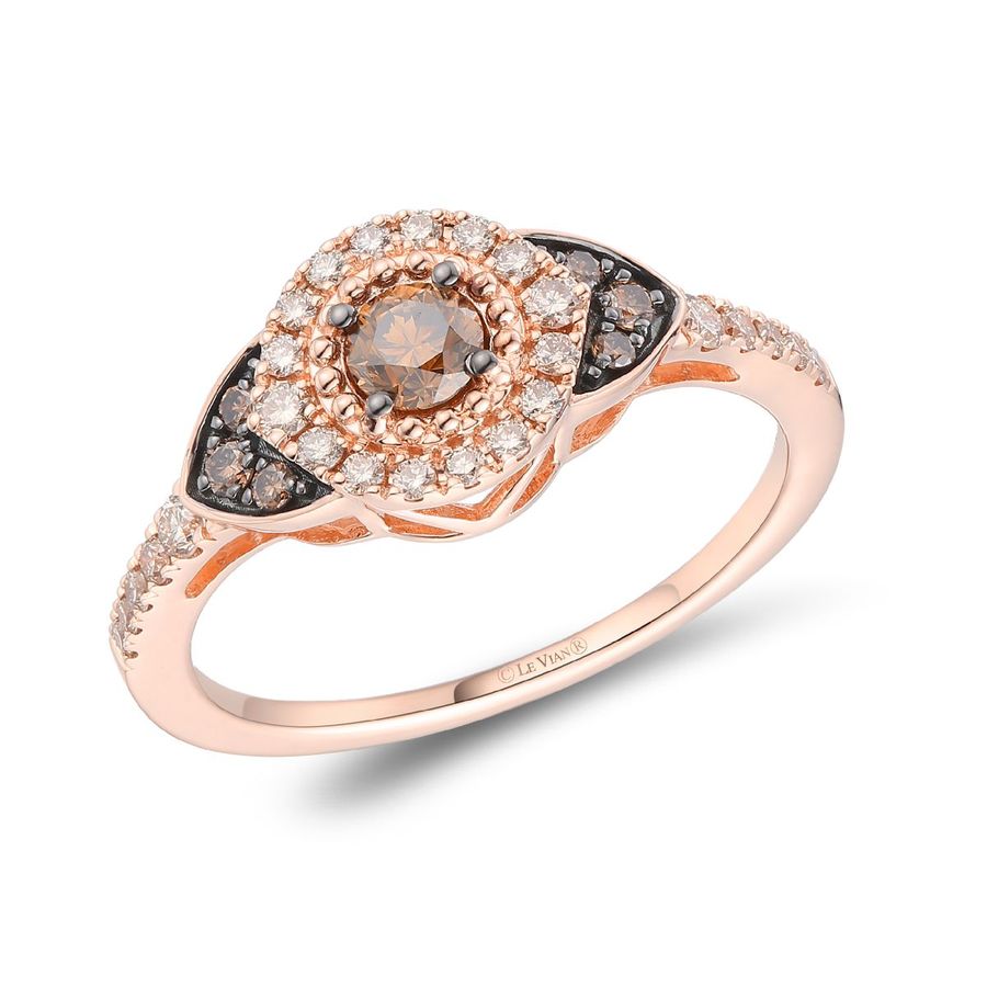 14K STRAWBERRY GOLD DIAMOND  RING