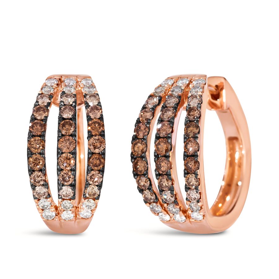 14K STRAWBERRY GOLD DIAMOND  EARRINGS