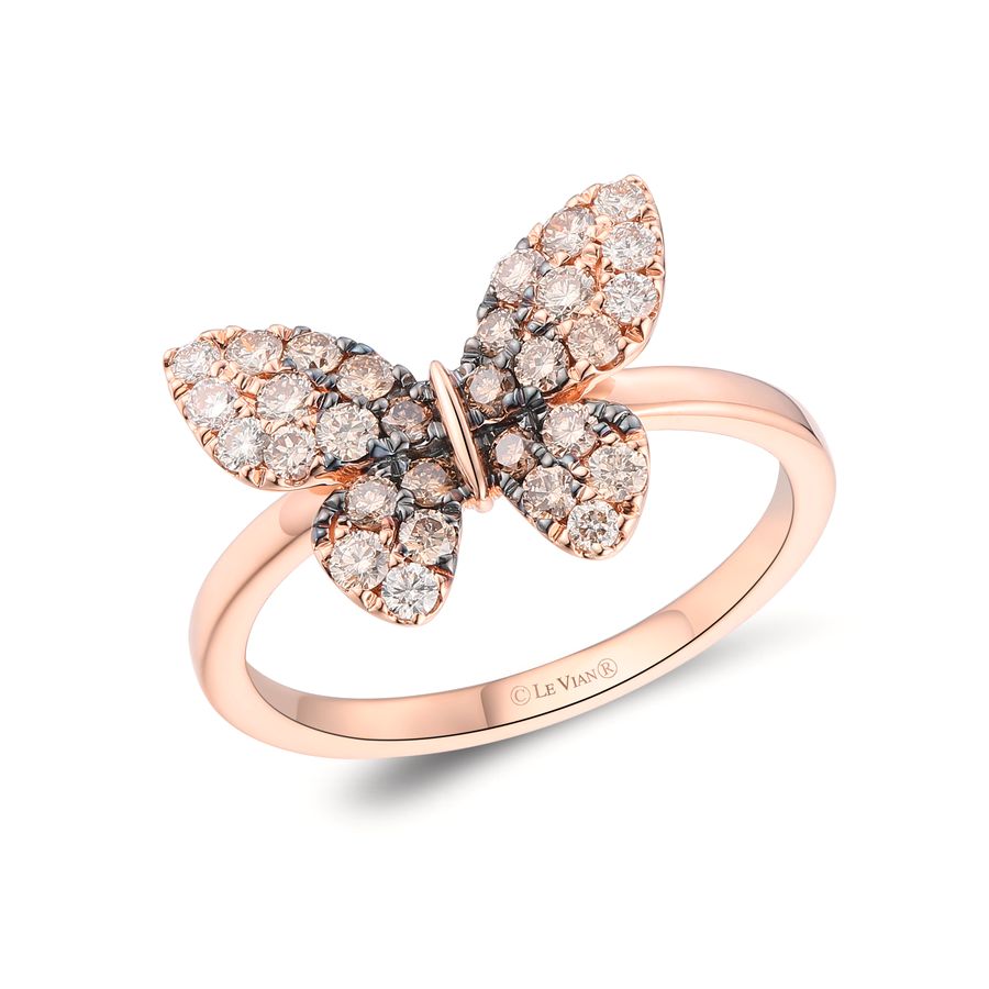 14K STRAWBERRY GOLD DIAMOND  RING