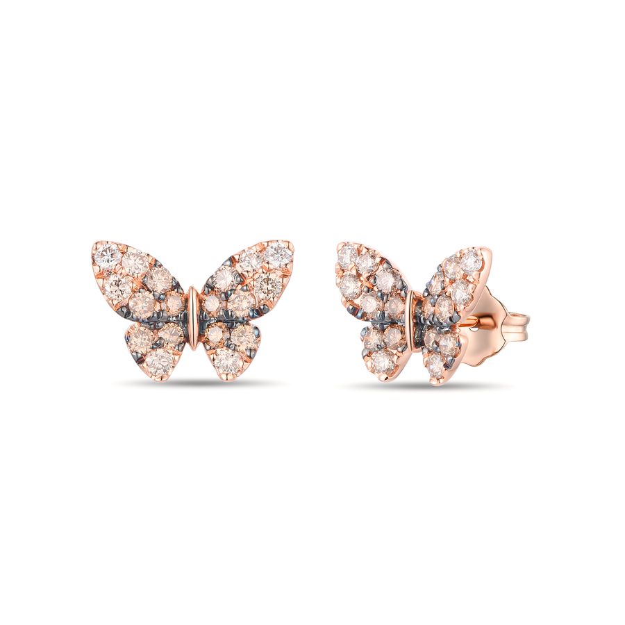 14K STRAWBERRY GOLD DIAMOND  EARRINGS