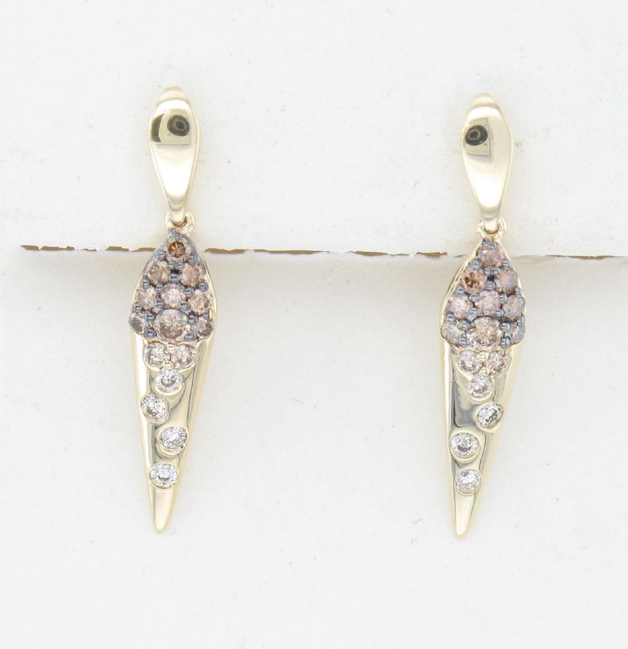 14K YELLOW GOLD DIAMOND  EARRINGS