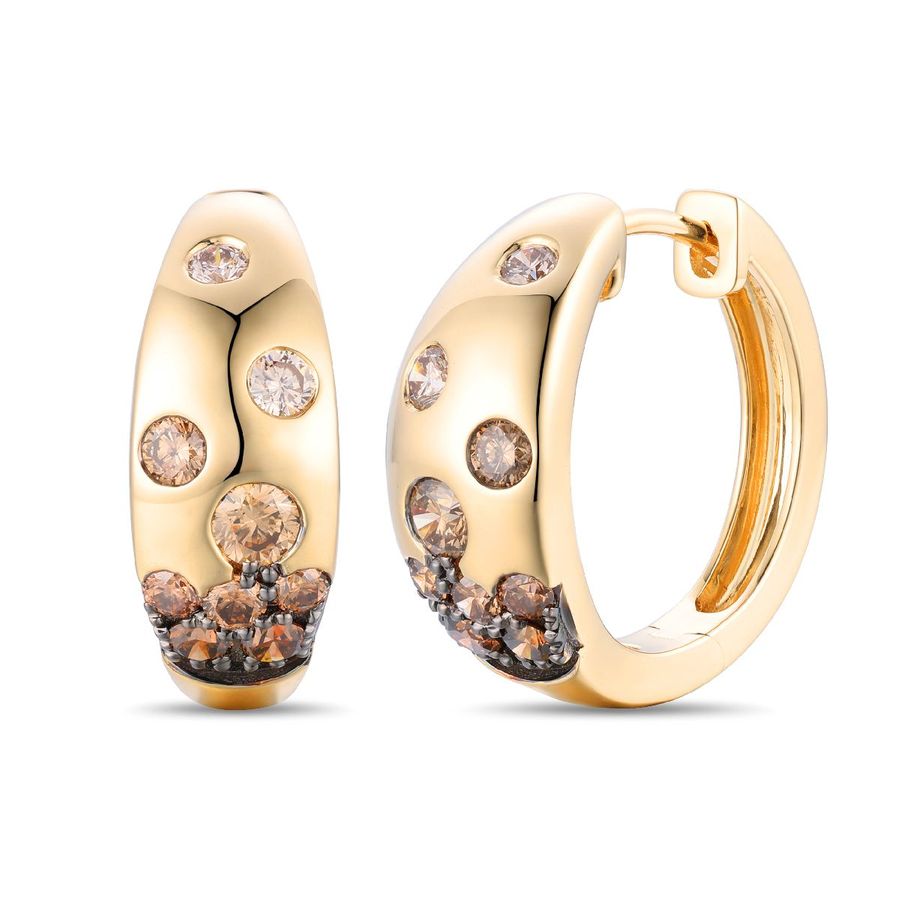 14K YELLOW GOLD DIAMOND  EARRINGS