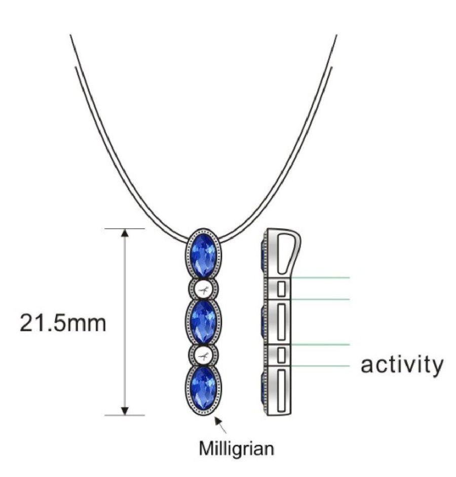 14K WHITE GOLD DIAMOND SAPPHIRE PENDANT