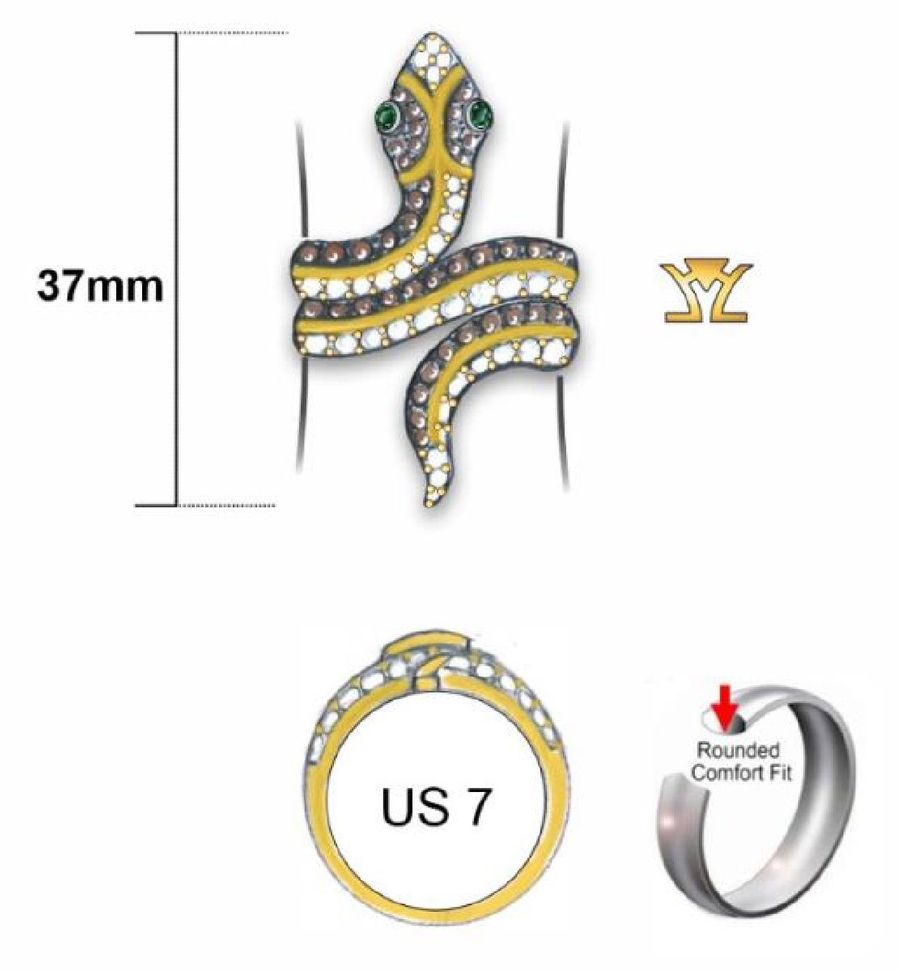 14K YELLOW GOLD DIAMOND EMERALD RING