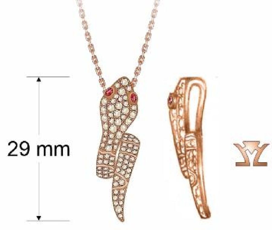 14K STRAWBERRY GOLD DIAMOND RUBY PENDANT