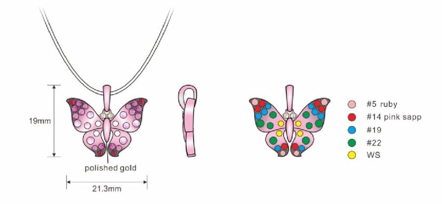 14K STRAWBERRY GOLD DIAMOND PINK SAPPHIRE OMBRE, W