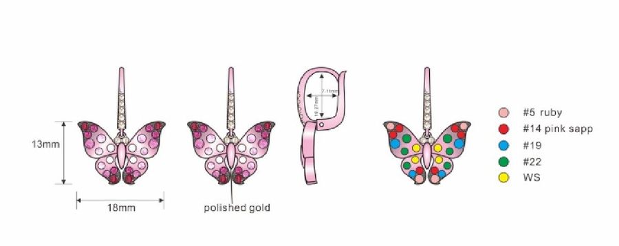 14K STRAWBERRY GOLD DIAMOND PINK SAPPHIRE OMBRE, W