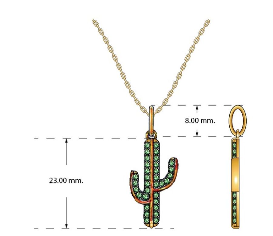 14K YELLOW GOLD EMERALD PENDANT