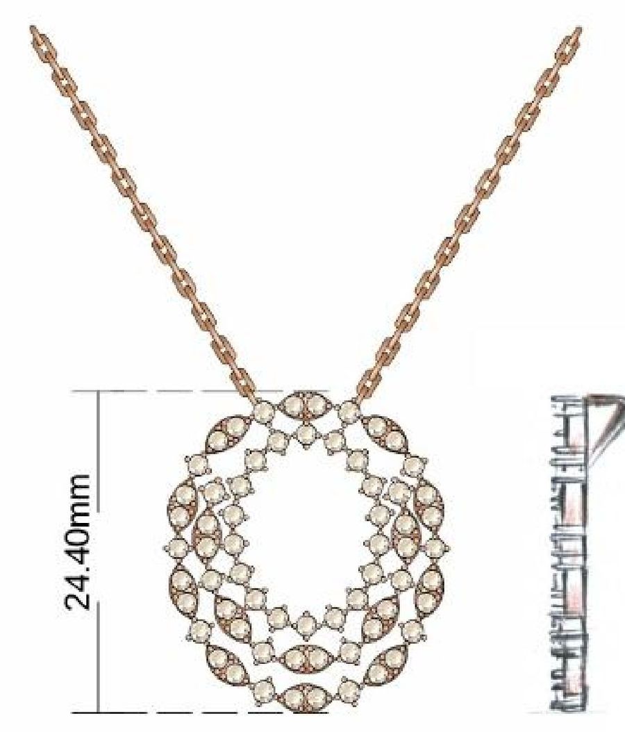 14K STRAWBERRY GOLD DIAMOND  PENDANT