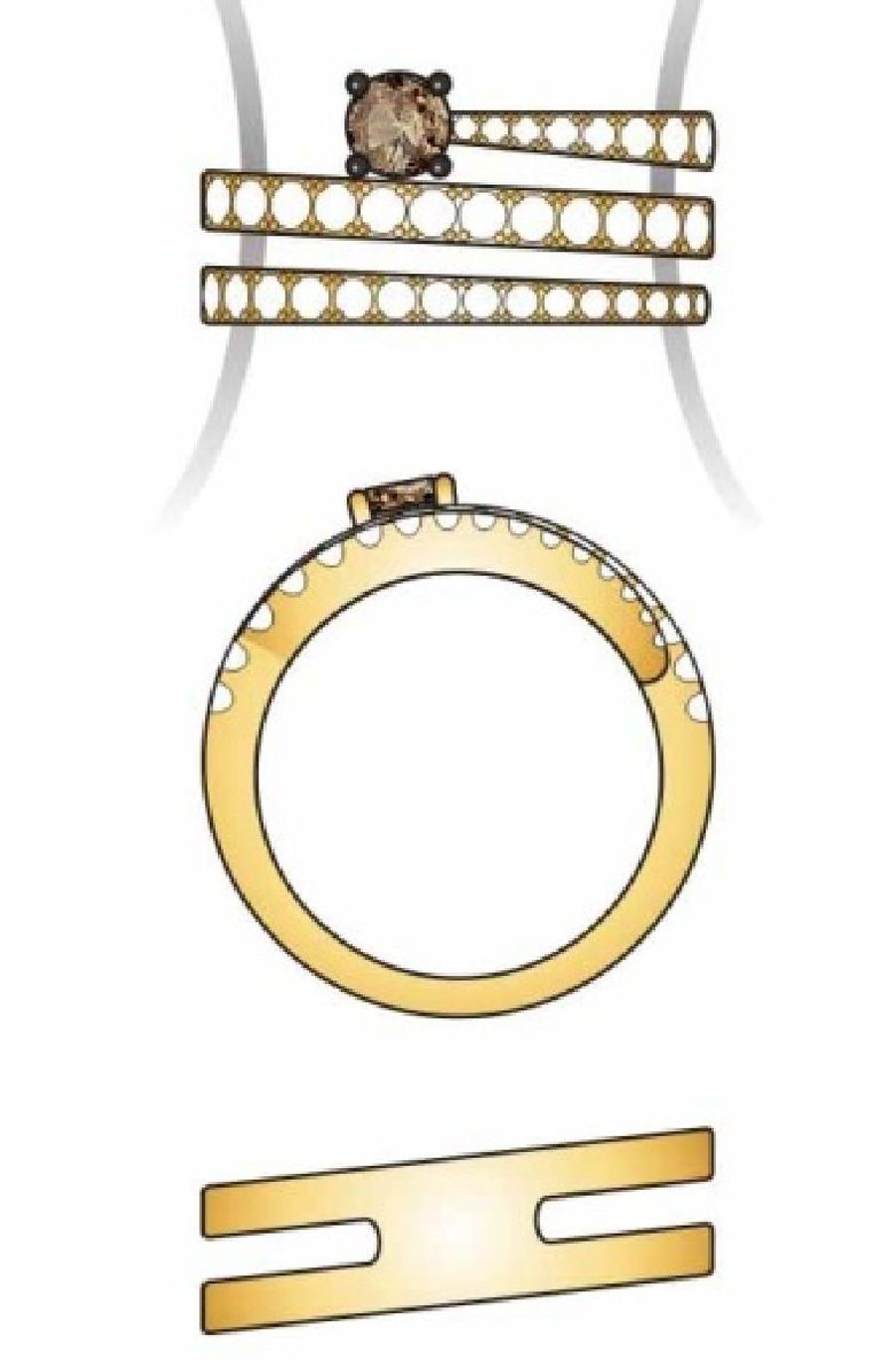 14K YELLOW GOLD DIAMOND  RING