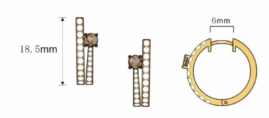 14K YELLOW GOLD DIAMOND  EARRINGS