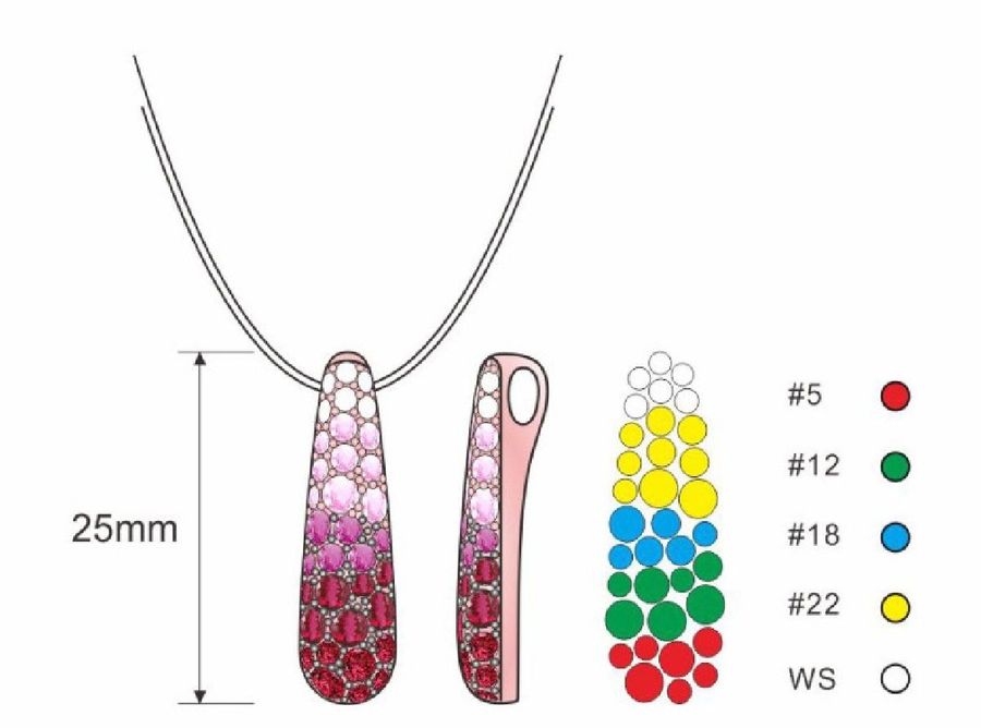 14K STRAWBERRY GOLD PINK SAPPHIRE OMBRE, WHITE SAP