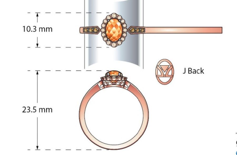 14K YELLOW GOLD DIAMOND FIRE OPAL RING