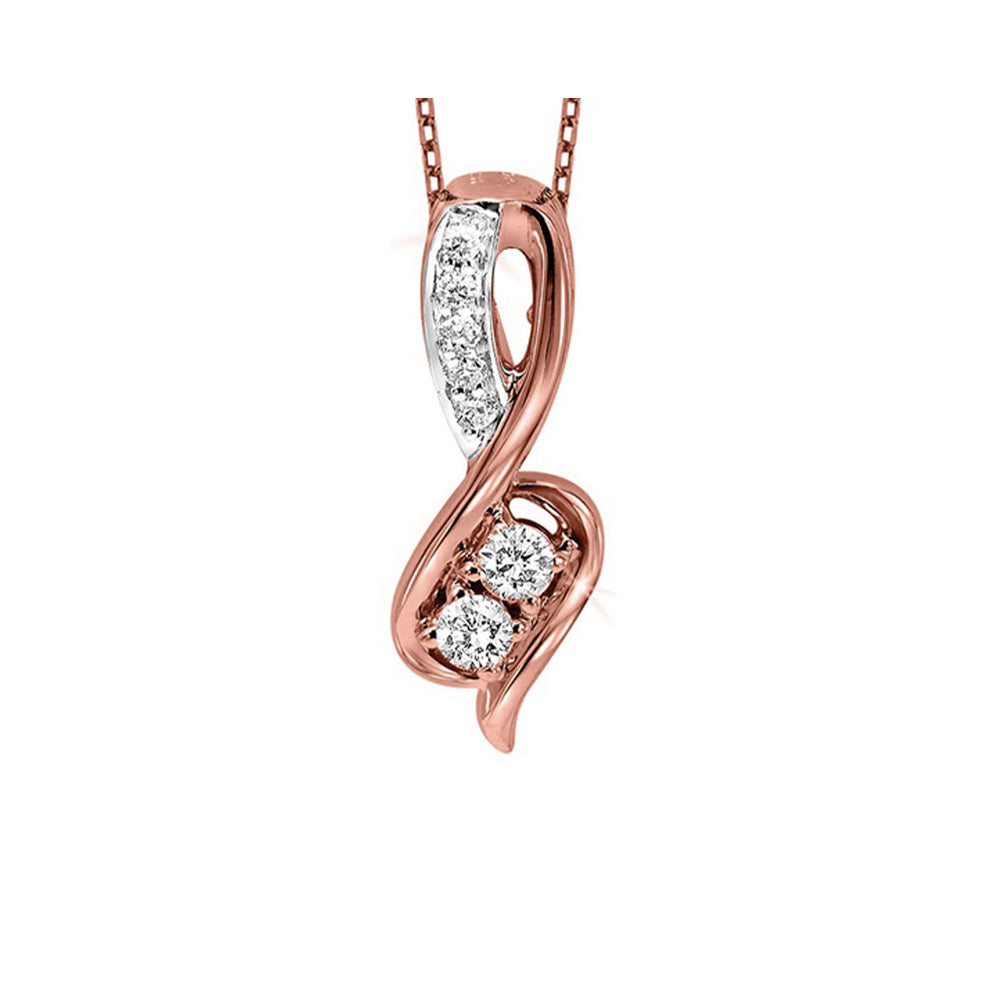 14Kt White Rose Gold Diamond 1/2Ctw Pendant