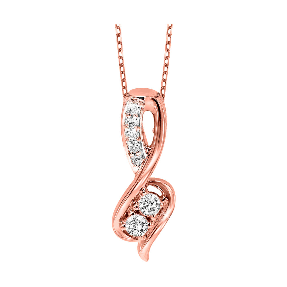 14Kt Rose Gold Diamond 1/5Ctw Pendant