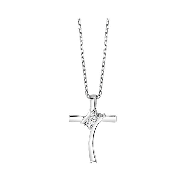 10Kt White Gold Diamond 1/20Ctw Pendant