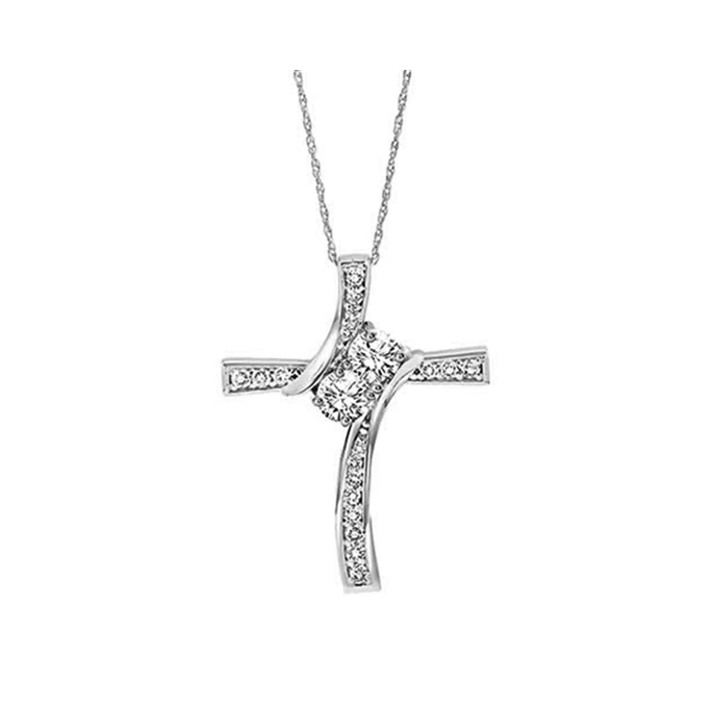 14Kt White Gold Diamond 3/4Ctw Pendant