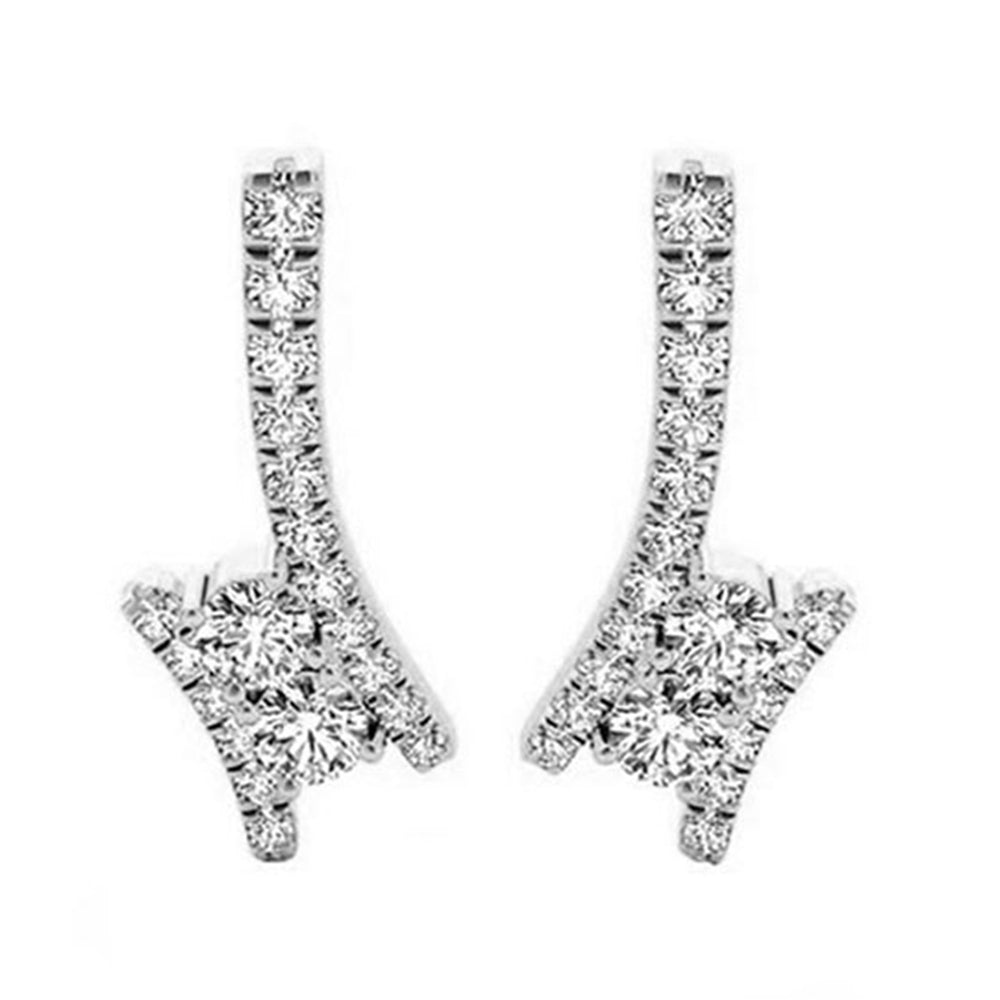 14Kt White Gold Diamond 1 1/2Ctw Earring