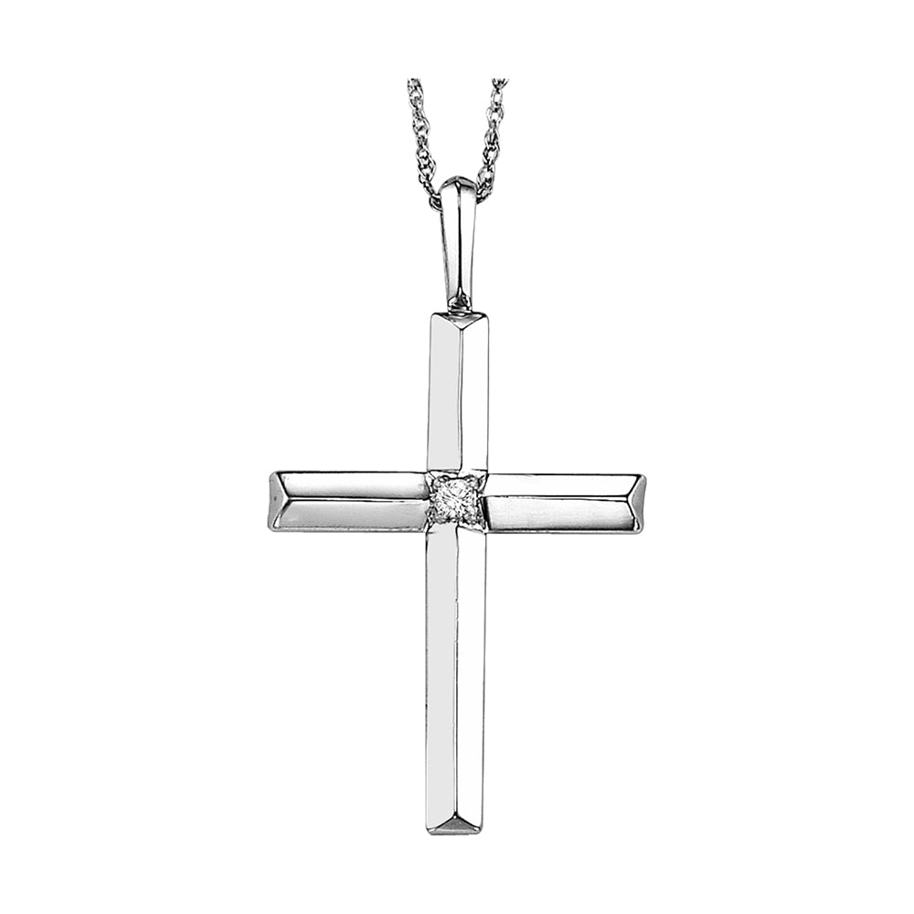 Silver White Diamond 1/50Ctw Pendant