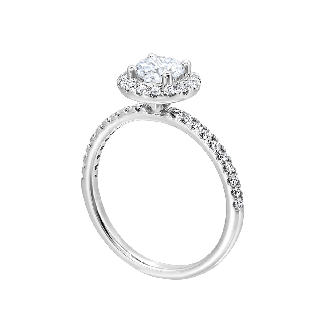 14Kt White Semi Mount 3/8Ctw For 3/4Ctw Round Center