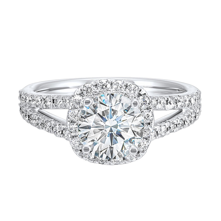 14Kt White Semi Mount 5/8Ctw For 2Ctw Round Center