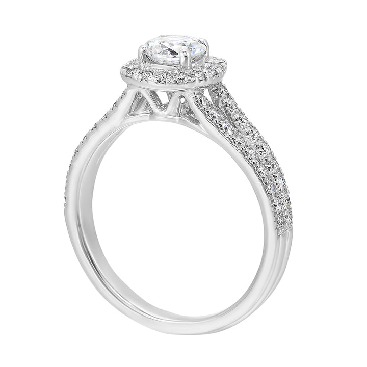 14Kt White Semi Mount 5/8Ctw For 2Ctw Round Center