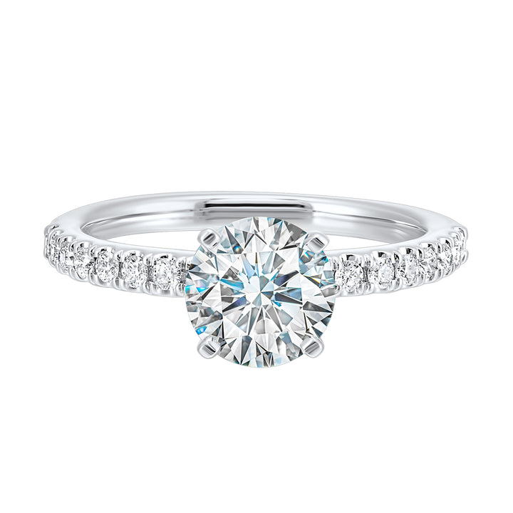 14Kt White Semi Mount 3/8Ctw For 3Ctw Round Center